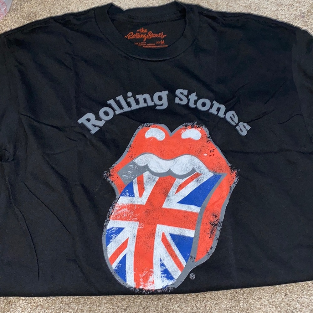 Official Rolling Stones Men's Classic Tongue UK Black Short